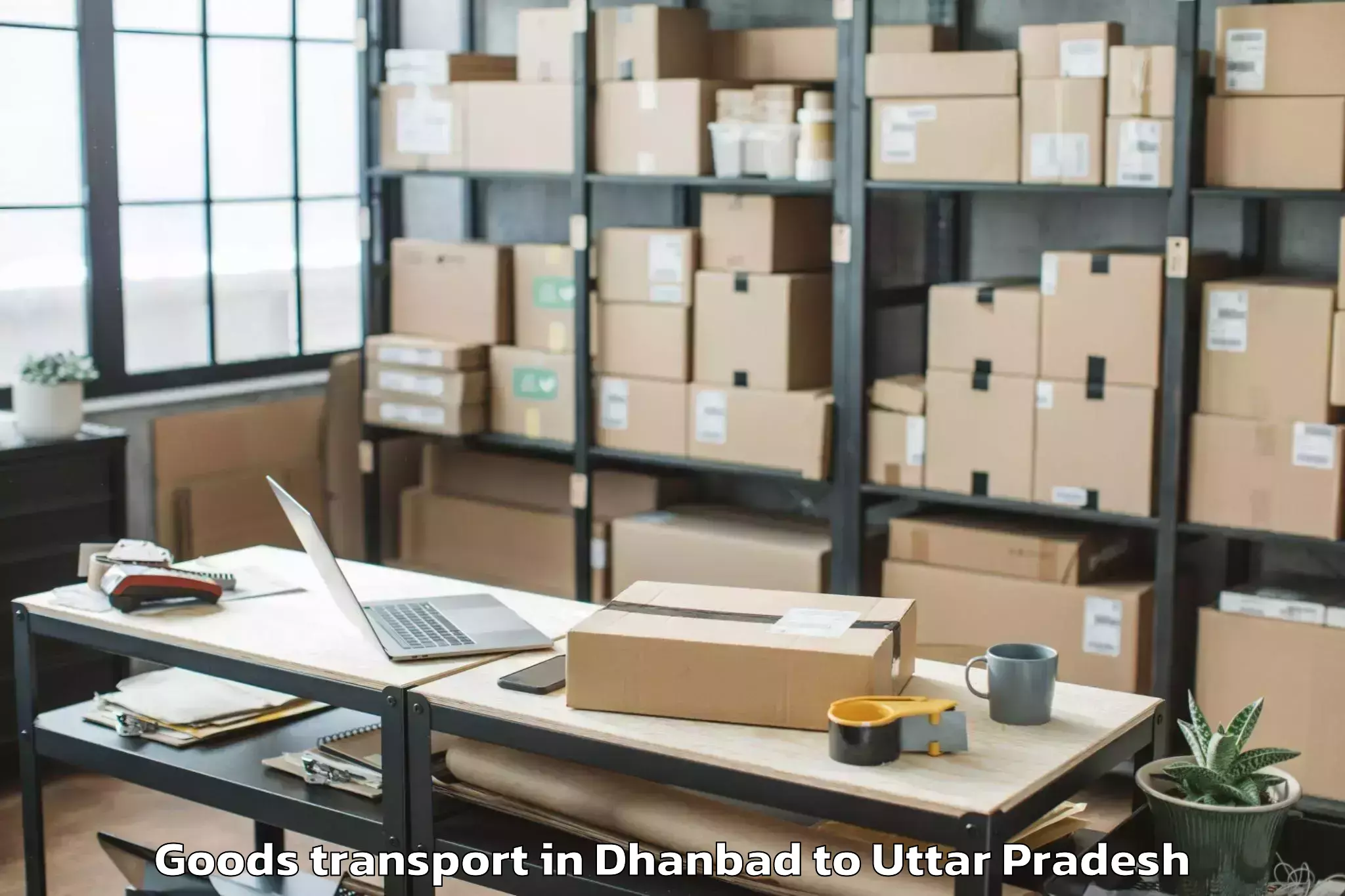 Professional Dhanbad to Mahaban Goods Transport